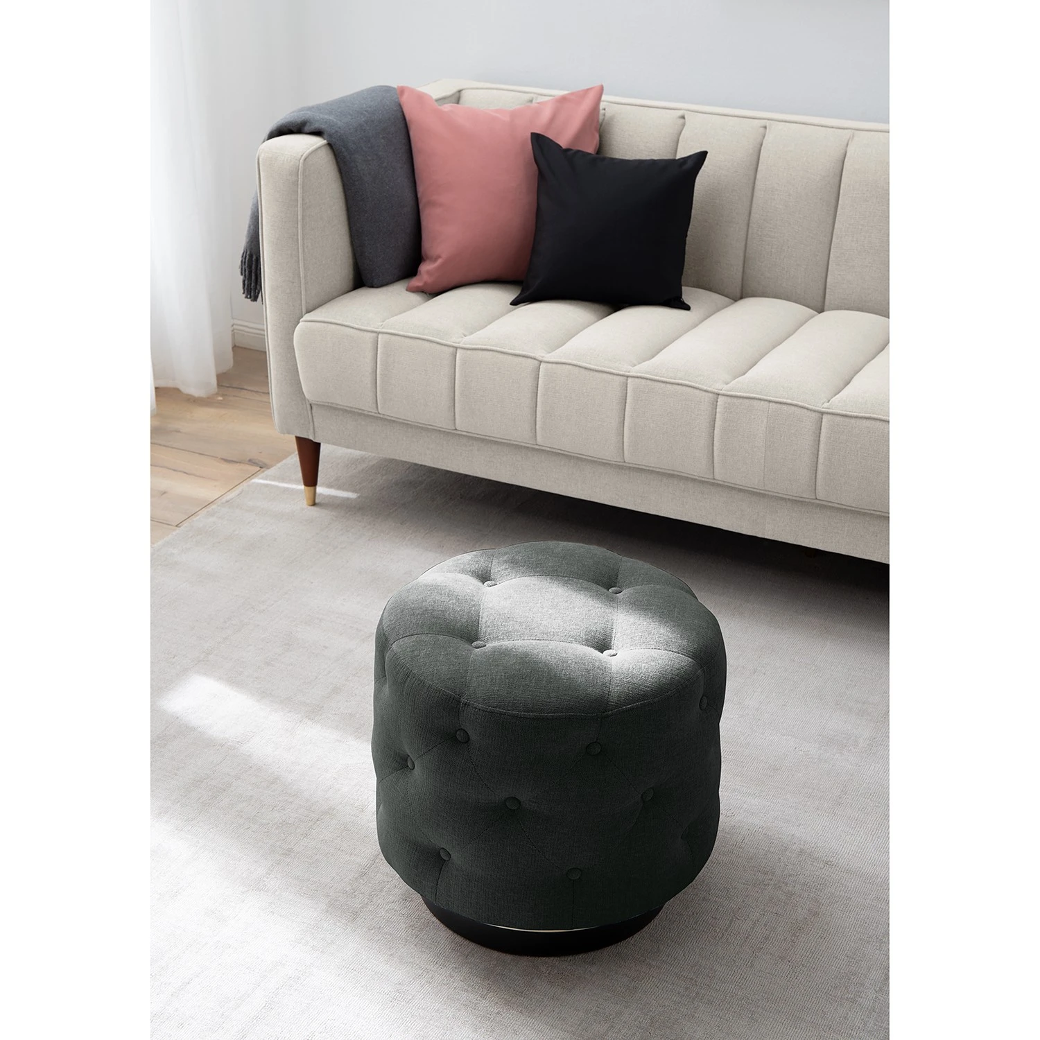 Loftscape Polsterhocker Redmond I - Webstoff Nere: Schwarz 4 Loftscape Polsterhocker Redmond I - Webstoff Nere: Schwarz – Bild 4