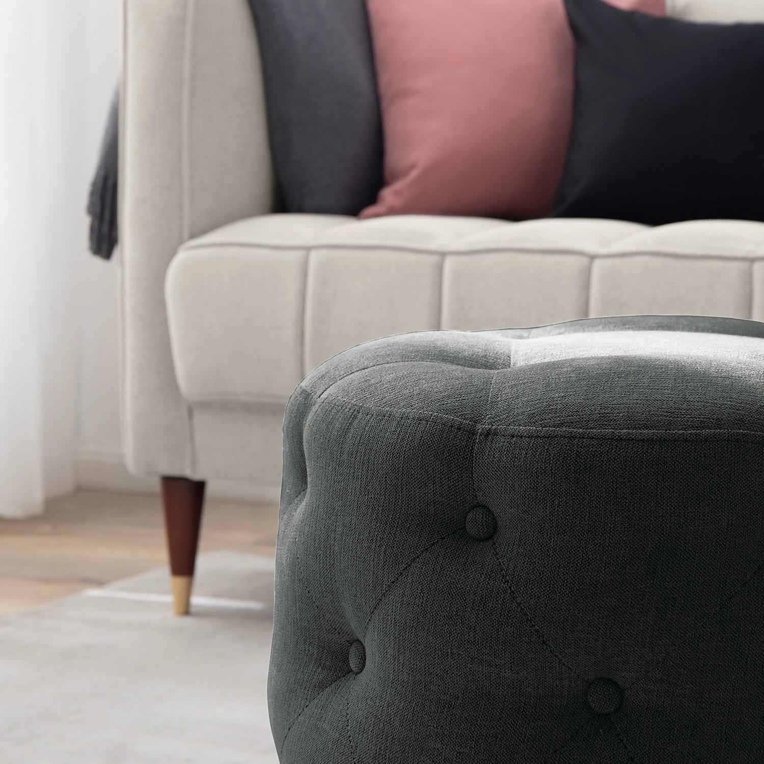 Loftscape Polsterhocker Redmond I - Webstoff Nere: Schwarz 7 Loftscape Polsterhocker Redmond I - Webstoff Nere: Schwarz – Bild 7