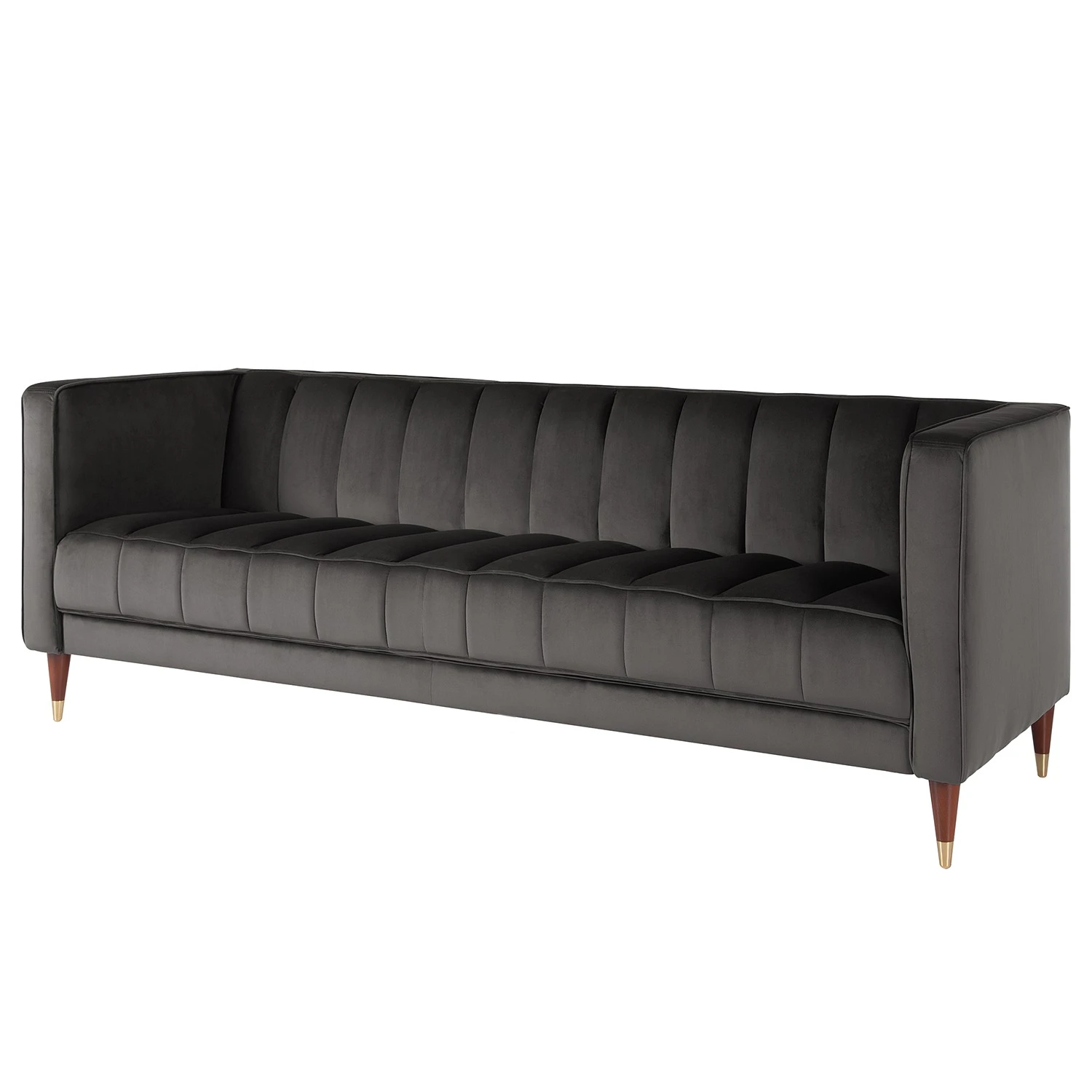 Red Living Sofa Suzy (2,5-Sitzer) - Samt Ravi: Grau 1 Red Living Sofa Suzy (2,5-Sitzer) - Samt Ravi: Grau