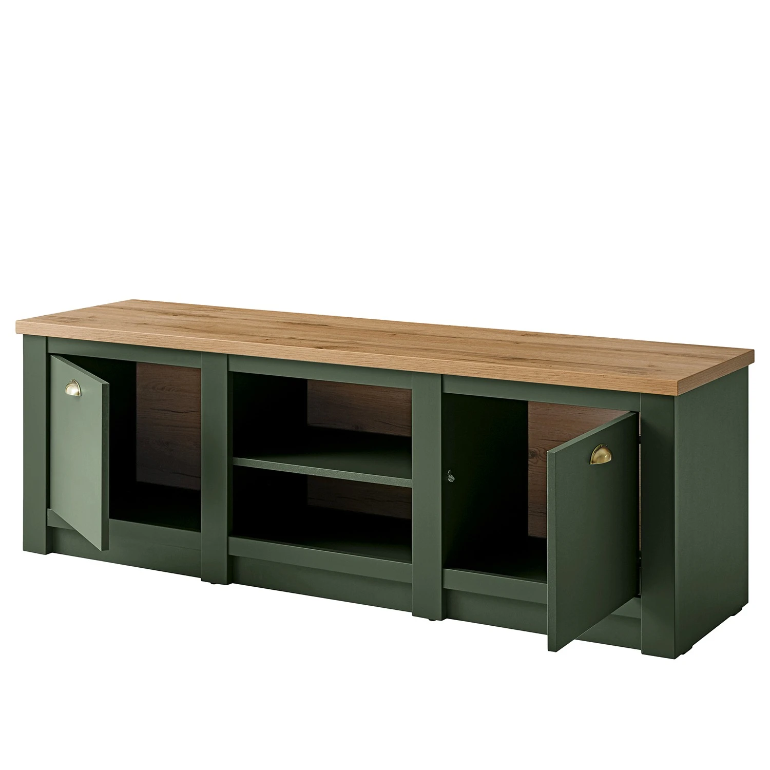 Norrwood TV-Lowboard Cardet - Moosgrün / Eiche Wotan Dekor 6 Norrwood TV-Lowboard Cardet - Moosgrün / Eiche Wotan Dekor – Bild 6