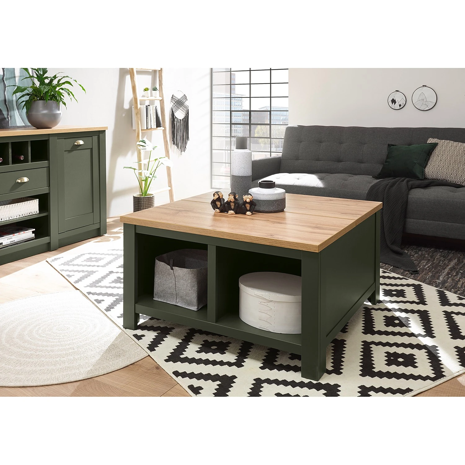Norrwood Couchtisch Cardet - Moosgrün / Eiche Wotan Dekor 3 Norrwood Couchtisch Cardet - Moosgrün / Eiche Wotan Dekor – Bild 3