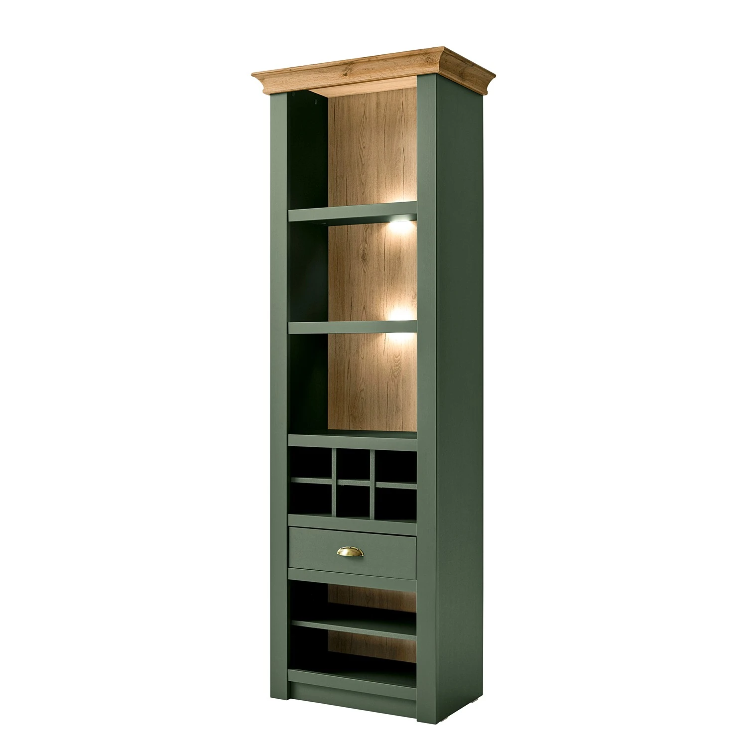 Norrwood Wohnwand Cardet (4-teilig) - Moosgrün / Eiche Wotan Dekor 7 Norrwood Wohnwand Cardet (4-teilig) - Moosgrün / Eiche Wotan Dekor – Bild 7