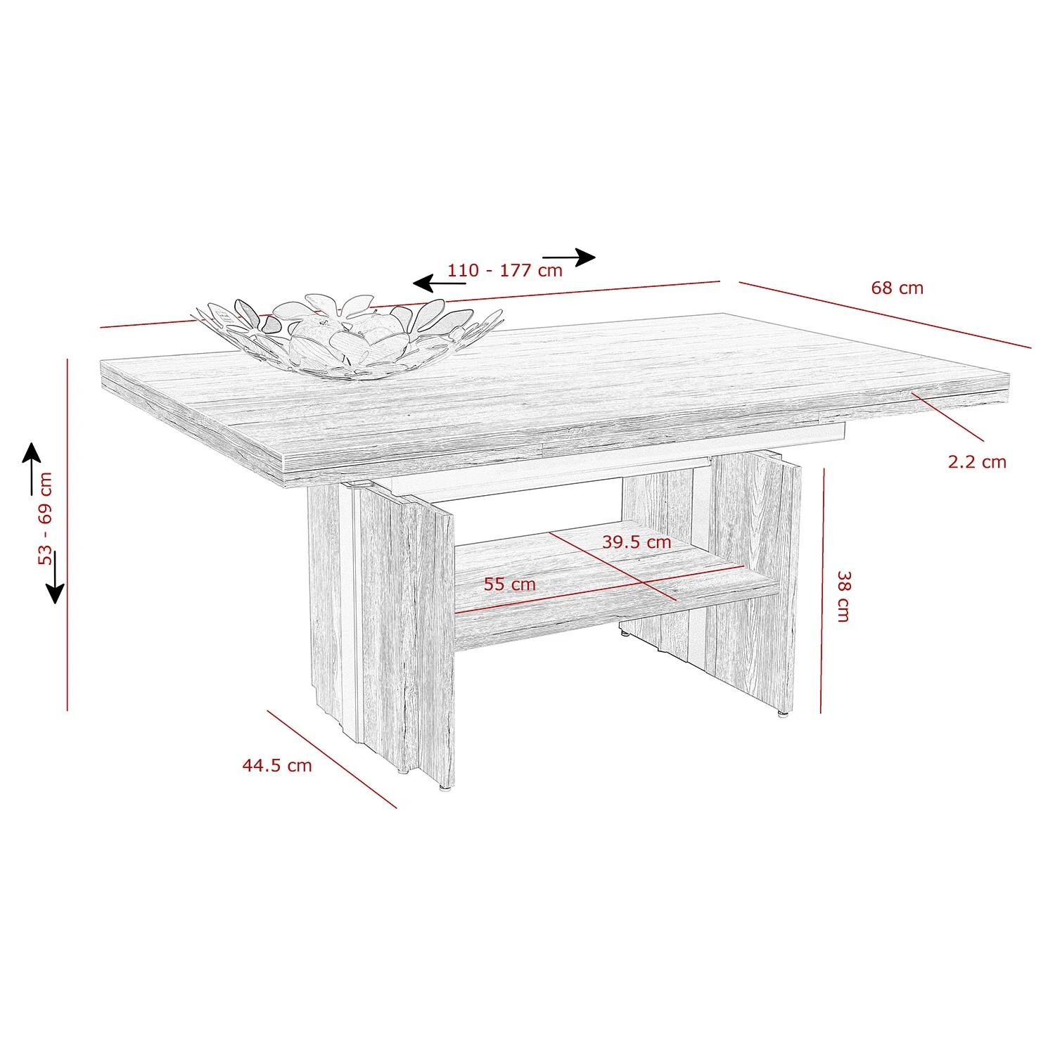 Loftscape Couchtisch Moree - Ausziehbar - Wildeiche Dekor 5 Loftscape Couchtisch Moree - Ausziehbar - Wildeiche Dekor – Bild 5