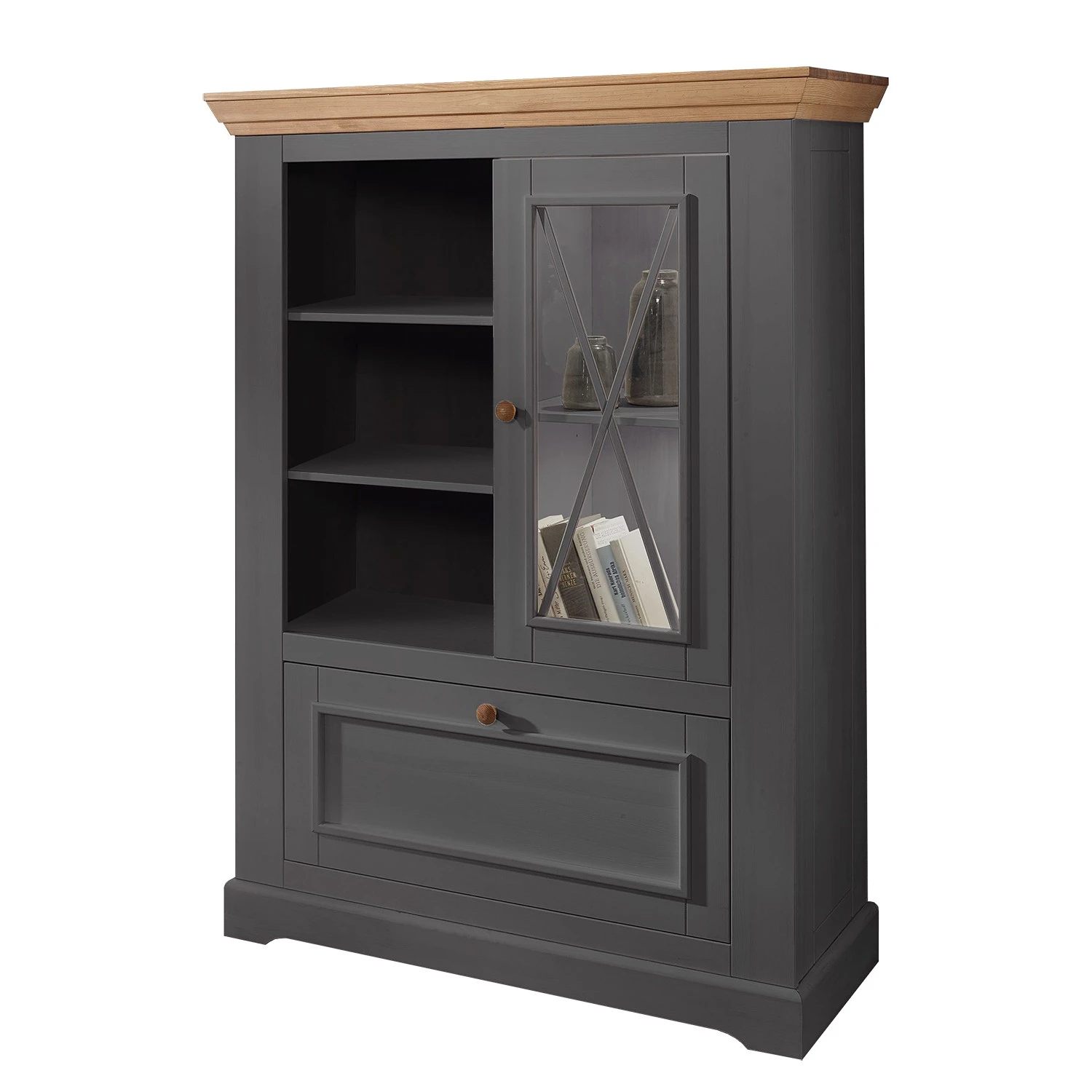 Maison Belfort Hochkommode Ummanz II - Kiefer massiv - Kiefer Grau 1 Maison Belfort Hochkommode Ummanz II - Kiefer massiv - Kiefer Grau