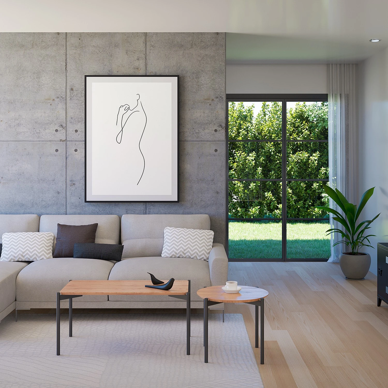 Red Living Beistelltisch Yzeron - Echtholzfurnier / Metall - Eiche 2 Red Living Beistelltisch Yzeron - Echtholzfurnier / Metall - Eiche – Bild 2