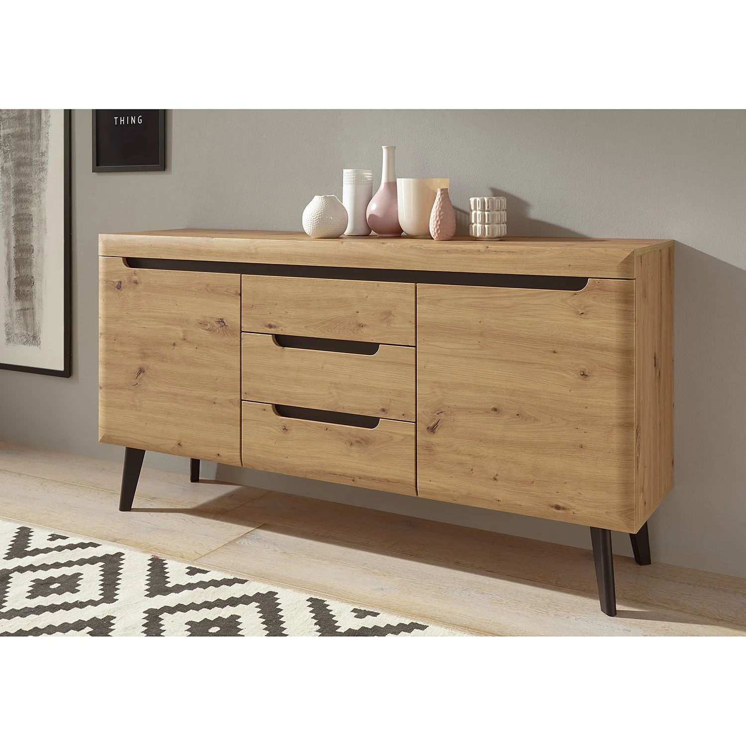 Loftscape Sideboard Tornac - Eiche Artisan Dekor / Schwarz 2 Loftscape Sideboard Tornac - Eiche Artisan Dekor / Schwarz – Bild 2