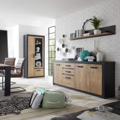 Red Living Sideboard Bozel II - Kastanie Dekor / Grau -Wohnzimmermöbel boutique en ligne 1000228647 201028 06342800106 MOOD DETAILS P000000001000228647 mood