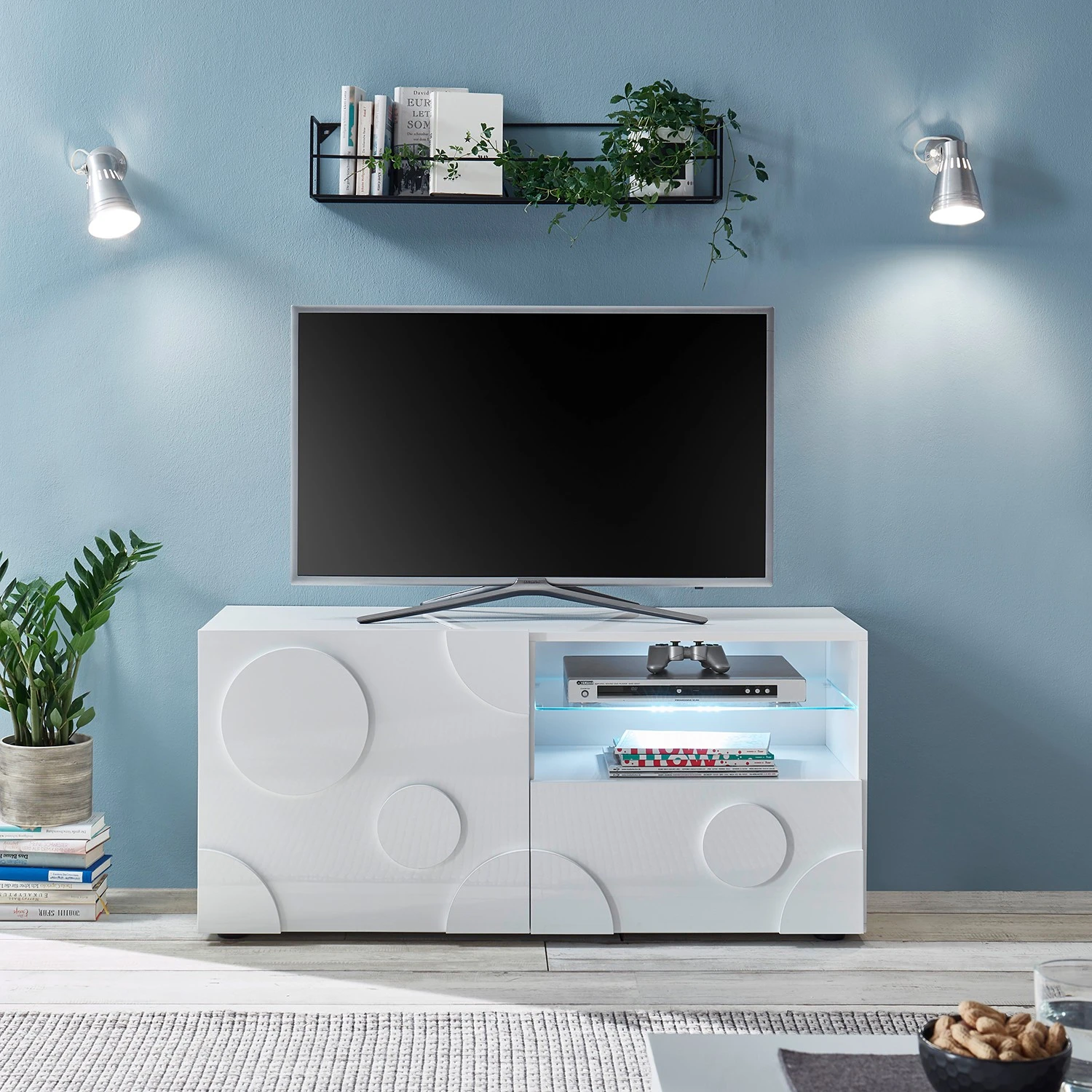 Loftscape TV-Lowboard Roubia I - Hochglanz Weiß 2 Loftscape TV-Lowboard Roubia I - Hochglanz Weiß – Bild 2