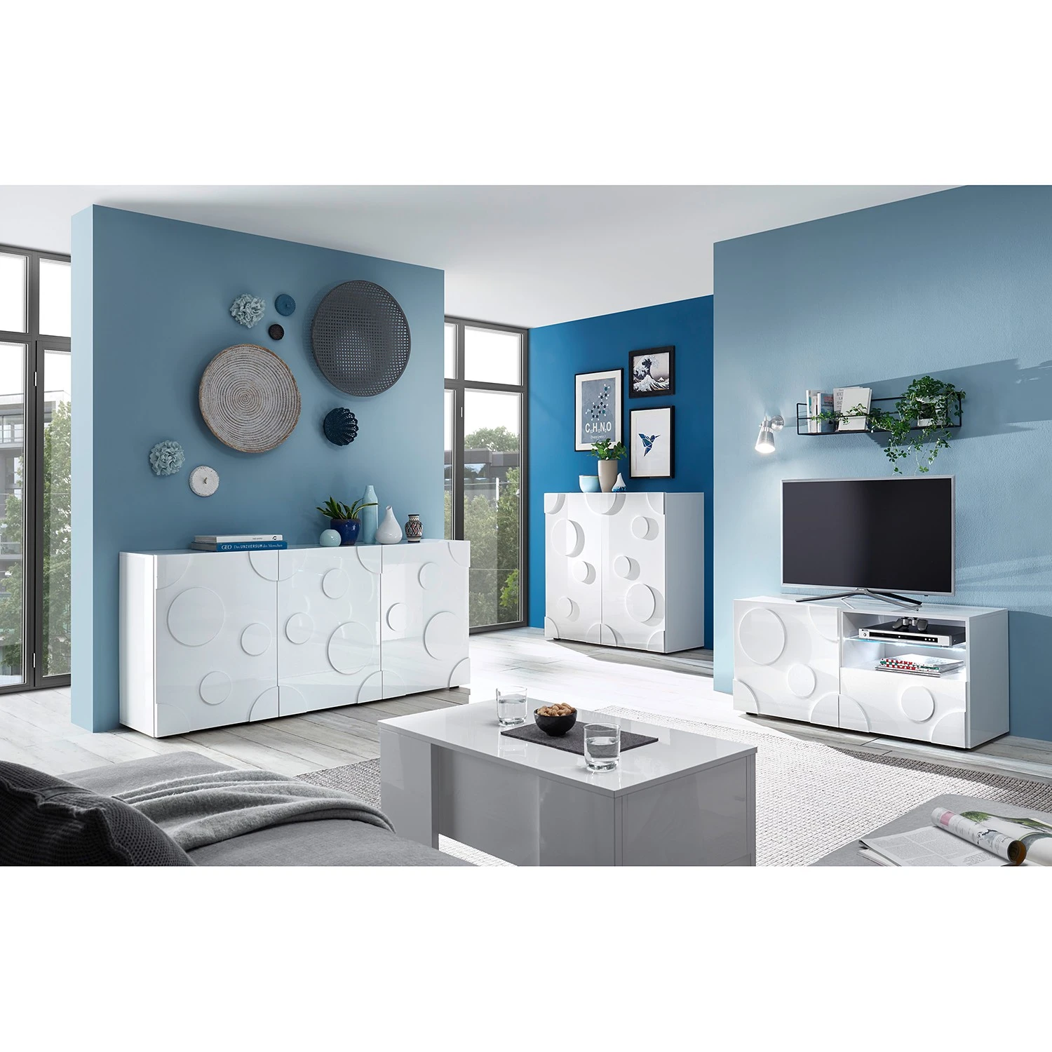 Loftscape TV-Lowboard Roubia I - Hochglanz Weiß 4 Loftscape TV-Lowboard Roubia I - Hochglanz Weiß – Bild 4