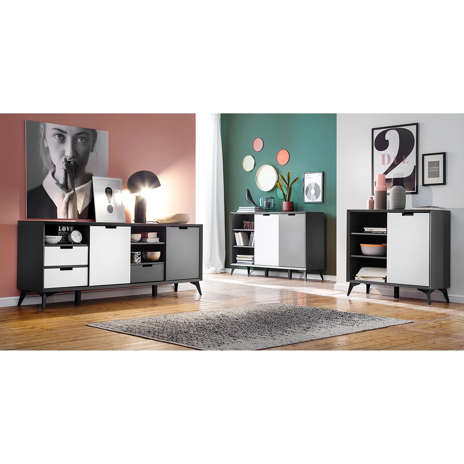 Loftscape Sideboard Nevez II - Weiß / Grau 5 Loftscape Sideboard Nevez II - Weiß / Grau – Bild 5