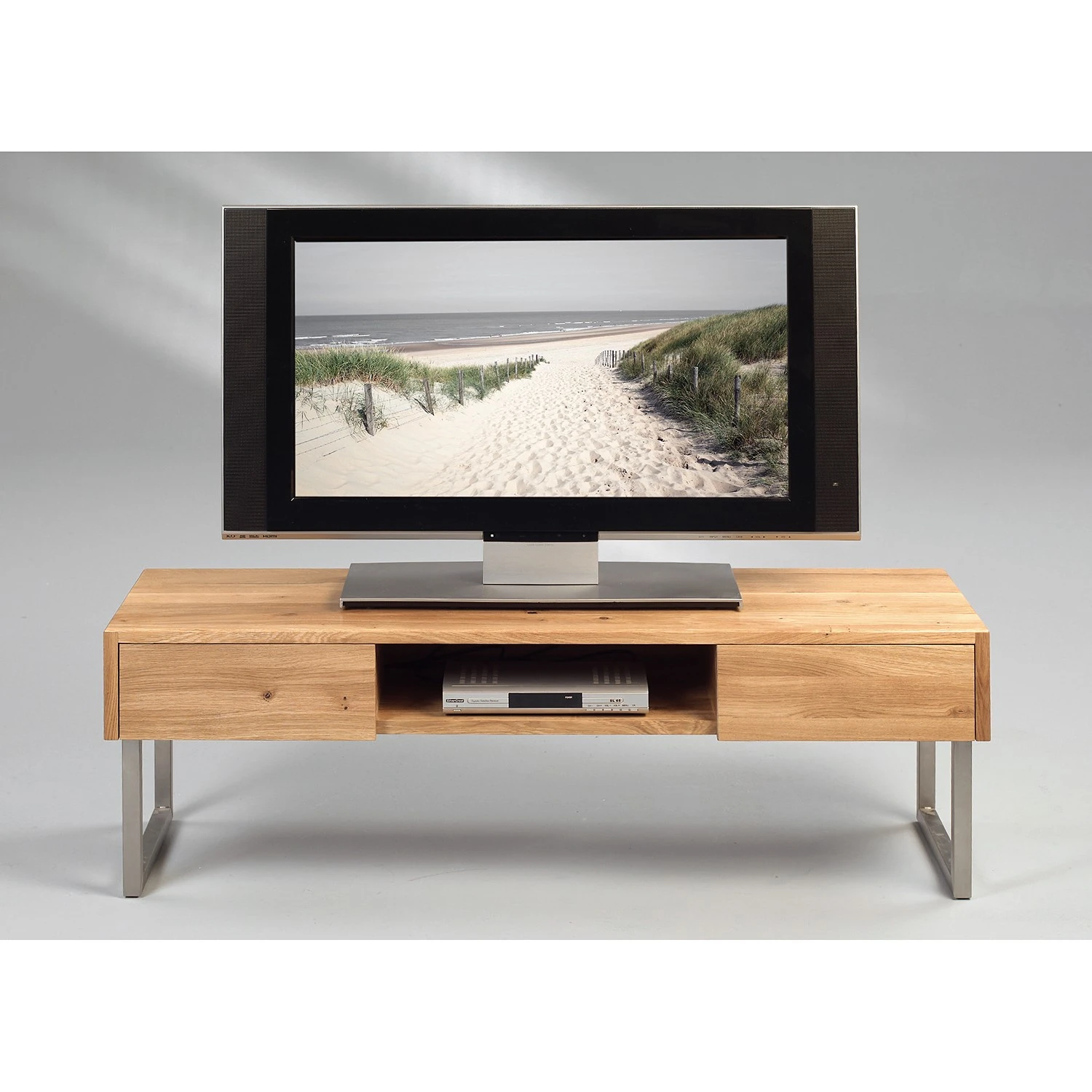 Loftscape TV-Lowboard Roffey - Wildeiche massiv / Metall - Wildeiche / Silber 2 Loftscape TV-Lowboard Roffey - Wildeiche massiv / Metall - Wildeiche / Silber – Bild 2