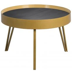 Loftscape Beistelltisch Soccia I - Glas / Metall - Schwarz / Gold