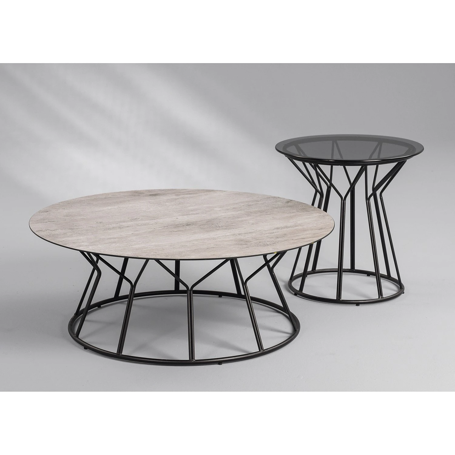 Loftscape Couchtisch Vergne - Glas / Metall - Grau / Schwarz 3 Loftscape Couchtisch Vergne - Glas / Metall - Grau / Schwarz – Bild 3