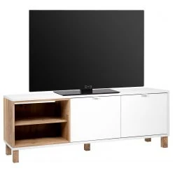 Loftscape TV-Lowboard Mayac - Weiß / Altholz Dekor