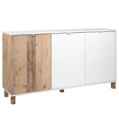 Loftscape Sideboard Mayac I - Weiß / Altholz Dekor