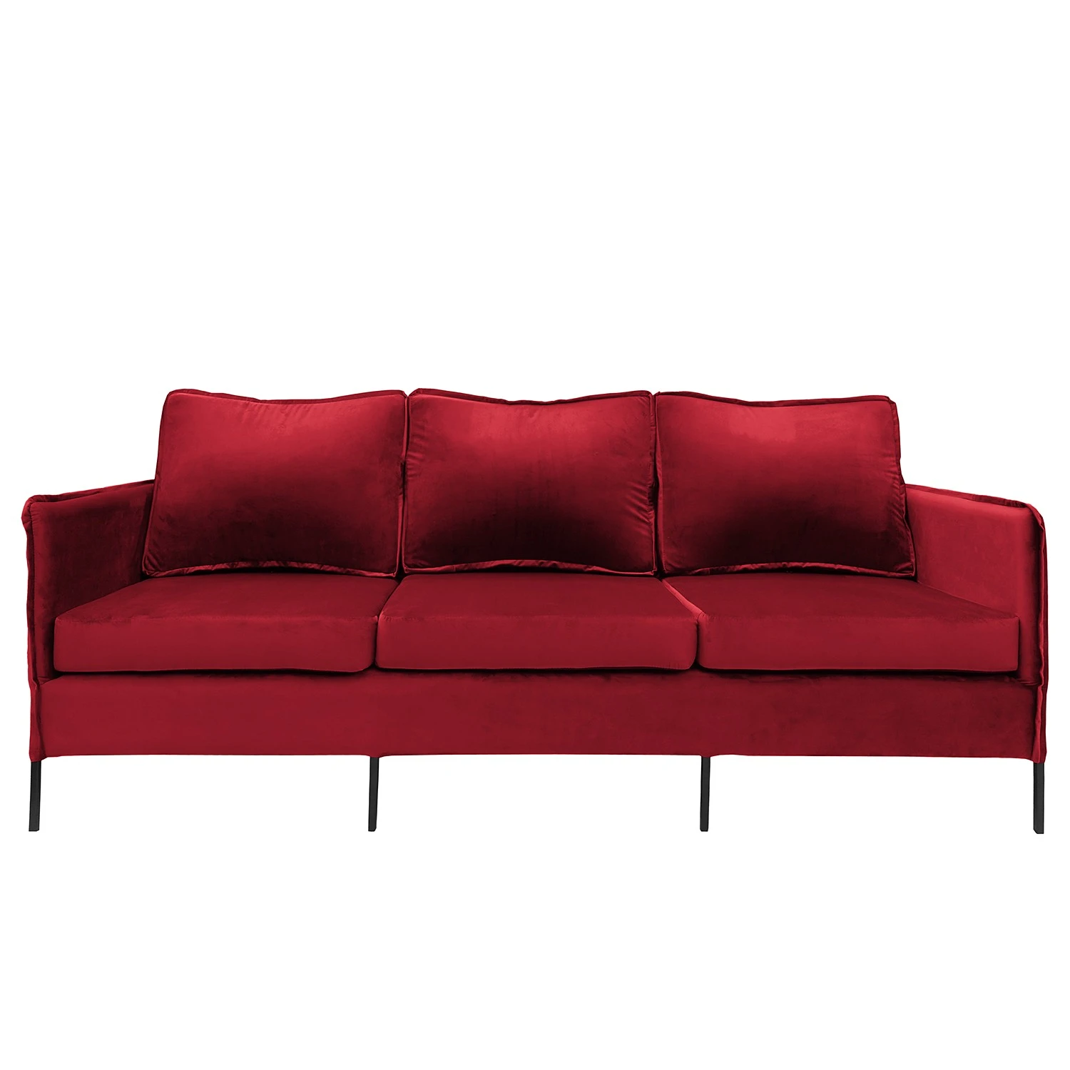 Ars manufacti Sofa Danze (3-Sitzer) - Samt - Samt Ravi: Rot 2 Ars manufacti Sofa Danze (3-Sitzer) - Samt - Samt Ravi: Rot – Bild 2