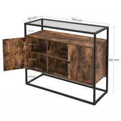 Red Living Kommode Cottage Hill III - Glas / Metall - Braun / Schwarz -Wohnzimmermöbel boutique en ligne 1000235678 201210 06195500090 SKETCH DETAILS P000000001000235678 sketch