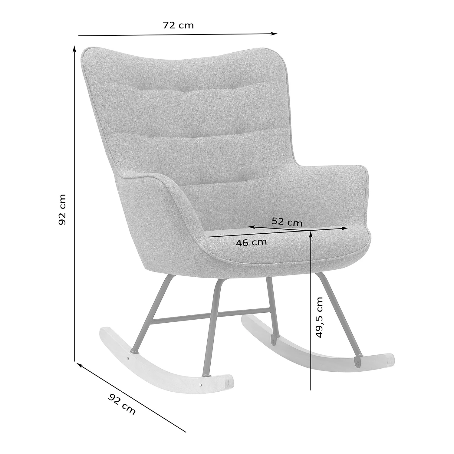 Mørteens Schaukelsessel Vessey I - Webstoff - Grau 6 Mørteens Schaukelsessel Vessey I - Webstoff - Grau – Bild 6