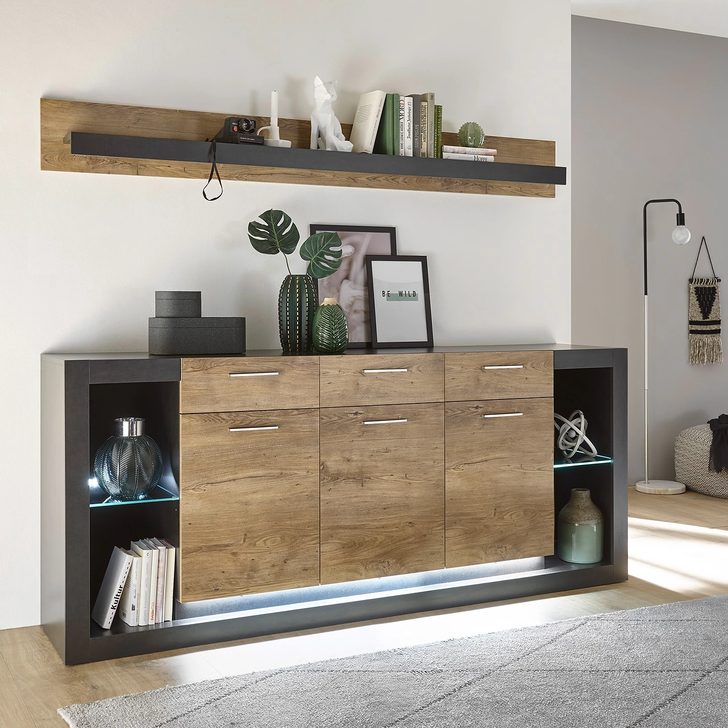 Red Living Sideboard Talence I - Kastanie Dekor / Grau 3 Red Living Sideboard Talence I - Kastanie Dekor / Grau – Bild 3