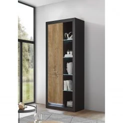 Red Living Schrank Talence - Kastanie Dekor / Grau - Türanschlag links -Wohnzimmermöbel boutique en ligne 1000236862 201218 06054400078 MOOD DETAILS P000000001000236862 mood