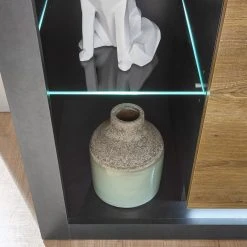 Red Living Schrank Talence - Kastanie Dekor / Grau - Türanschlag links -Wohnzimmermöbel boutique en ligne 1000236862 201218 06055100081 DETAILS P000000001000236862