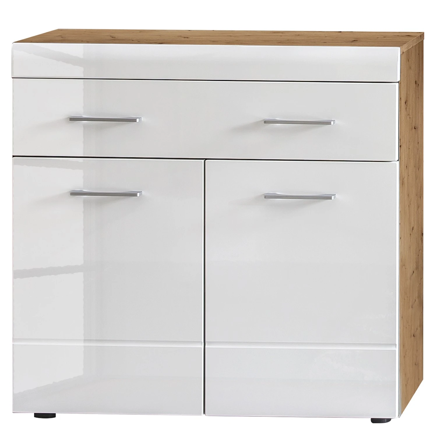 Loftscape Kommode Liffre - Hochglanz Weiß / Eiche Artisan Dekor 1 Loftscape Kommode Liffre - Hochglanz Weiß / Eiche Artisan Dekor