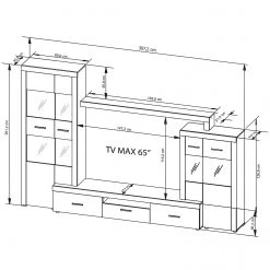 Loftscape Wohnwand Vierzon (4-teilig) - Eiche Sonoma Dekor 28 Loftscape Wohnwand Vierzon (4-teilig) - Eiche Sonoma Dekor -Wohnzimmermöbel boutique en ligne 1000237339 201230 13142200045 SKETCH DETAILS P000000001000237339 sketch