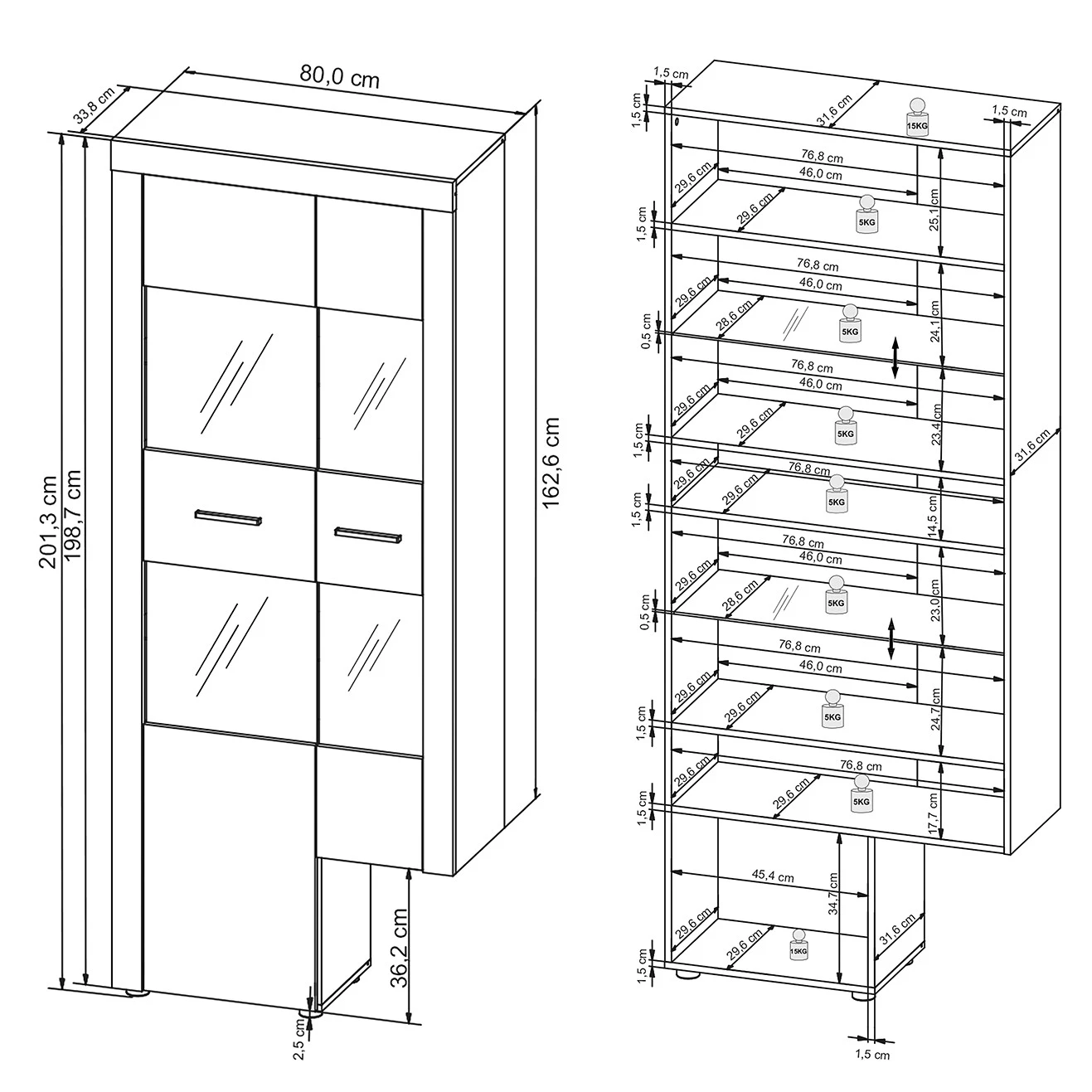 Loftscape Wohnwand Vierzon (4-teilig) - Eiche Sonoma Dekor 14 Loftscape Wohnwand Vierzon (4-teilig) - Eiche Sonoma Dekor – Bild 14