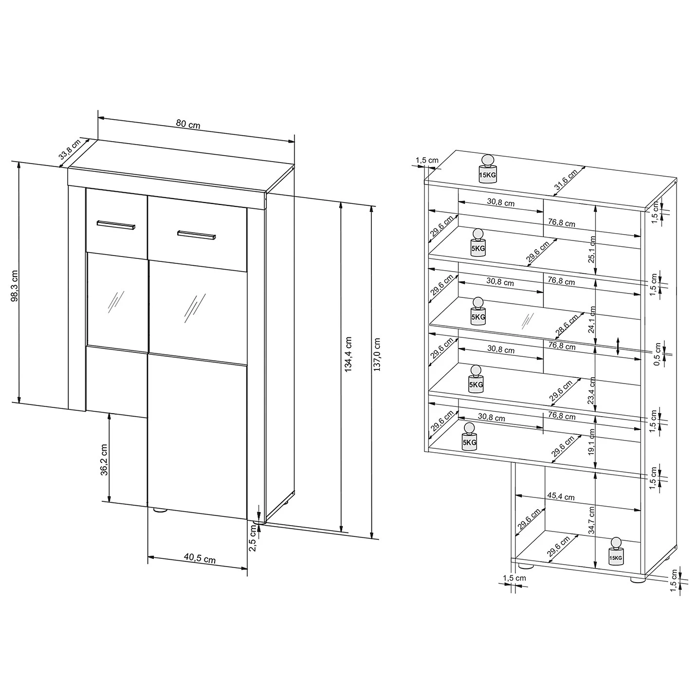 Loftscape Wohnwand Vierzon (4-teilig) - Eiche Sonoma Dekor 15 Loftscape Wohnwand Vierzon (4-teilig) - Eiche Sonoma Dekor – Bild 15
