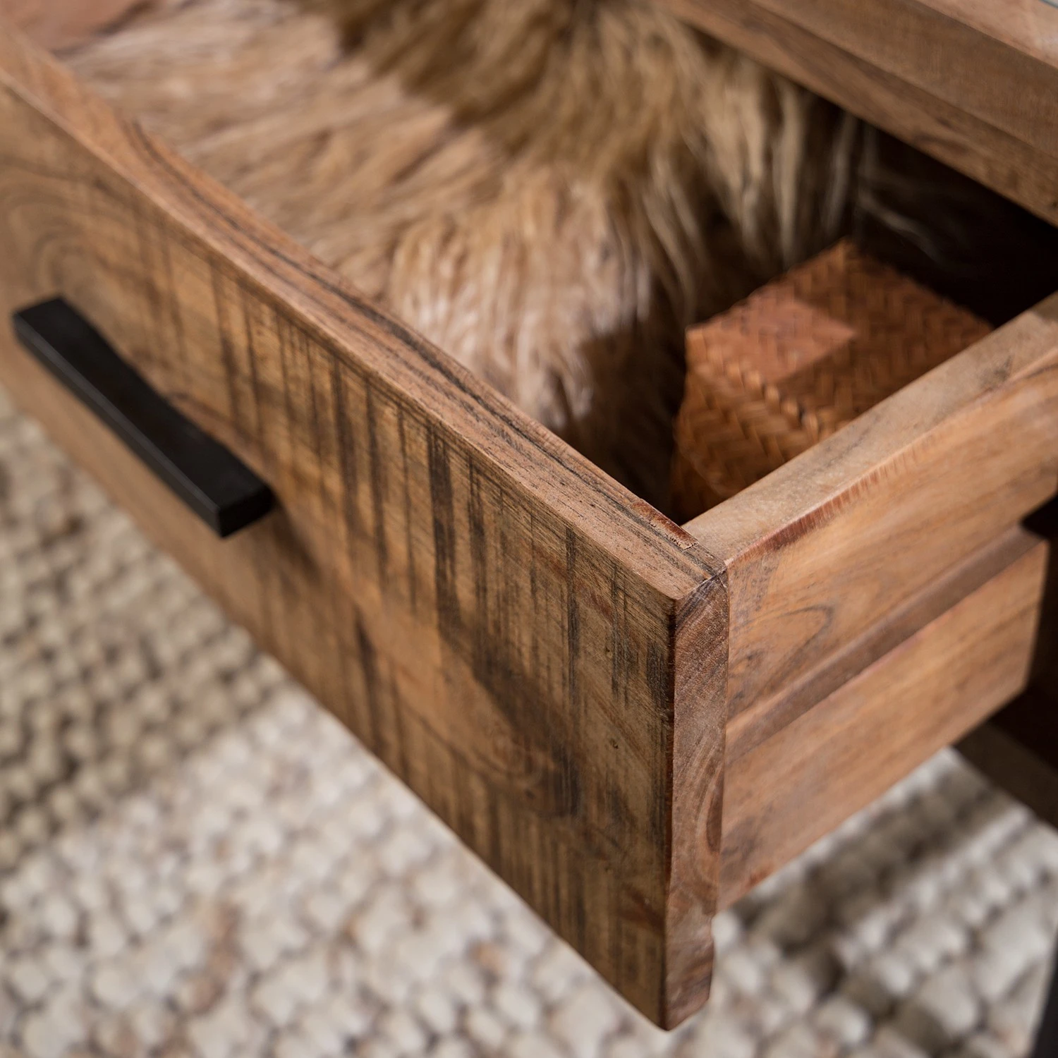 Ars Natura Couchtisch Roody II - Akazie massiv / Metall - Akazie / Schwarz 14 Ars Natura Couchtisch Roody II - Akazie massiv / Metall - Akazie / Schwarz – Bild 14