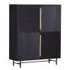 Red Living Highboard Soyons - Akazie massiv / Metall - Schwarz / Gold