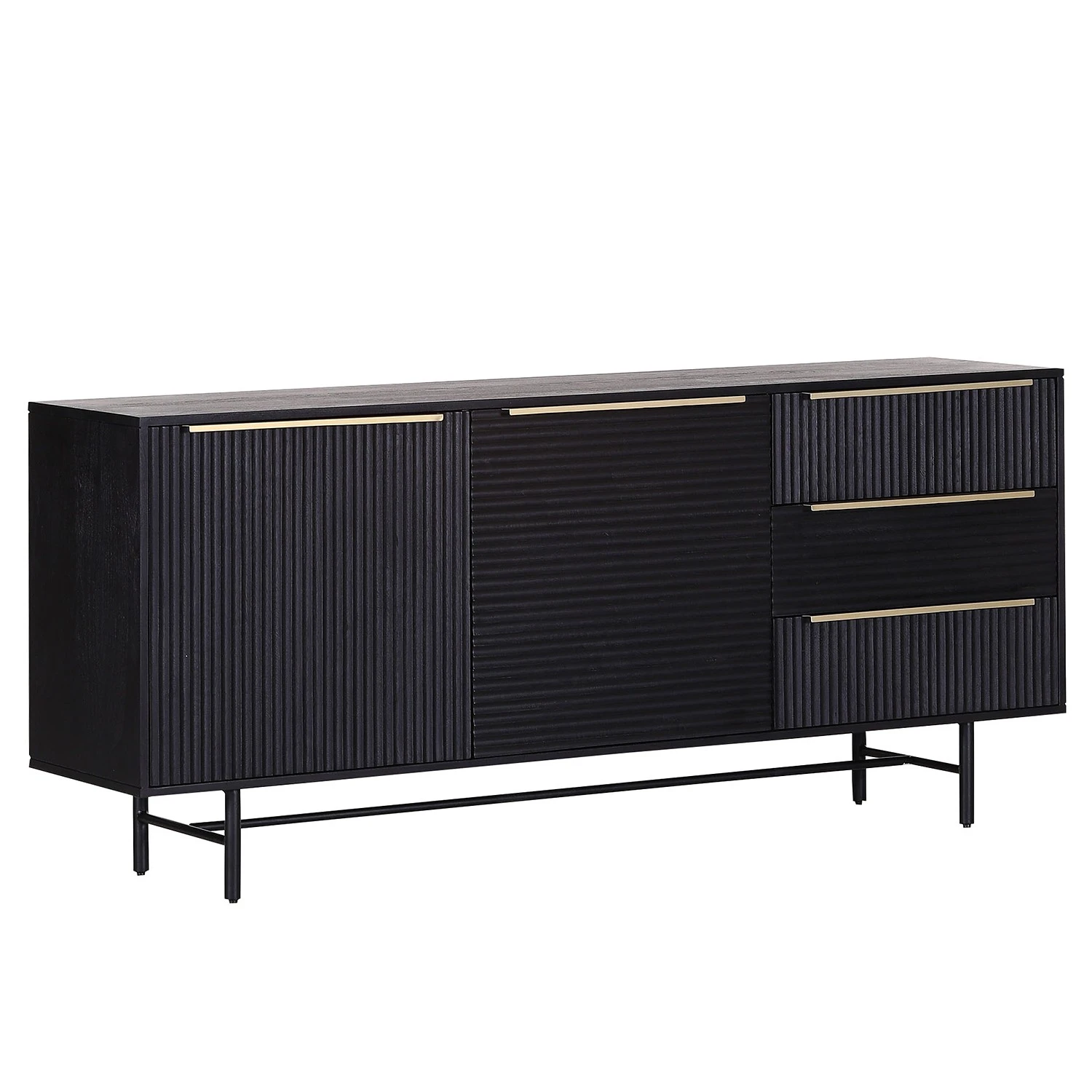 Red Living Sideboard Soyons - Akazie massiv / Metall - Schwarz / Gold 1 Red Living Sideboard Soyons - Akazie massiv / Metall - Schwarz / Gold