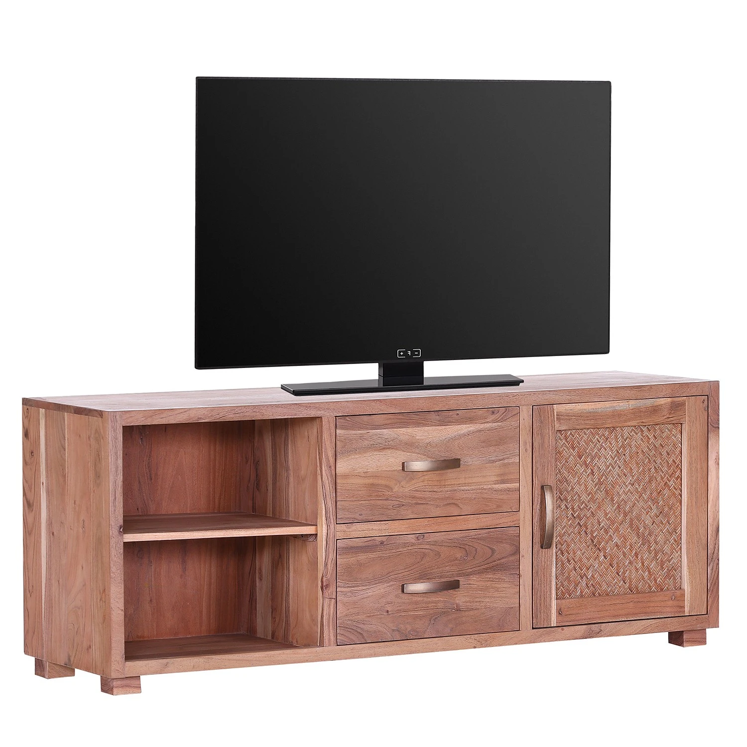 Naturoo TV-Lowboard Valenton II - Akazie massiv / Rattan 1 Naturoo TV-Lowboard Valenton II - Akazie massiv / Rattan