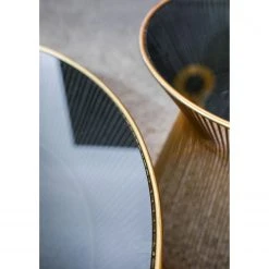 Red Living Beistelltisch Payzac IV - Glas / Metall - Grau / Gold -Wohnzimmermöbel boutique en ligne 1000239510 210108 13384200099 DETAILS P000000001000239510