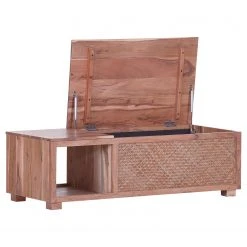 Naturoo Couchtisch Valenton - Akazie massiv / Rattan