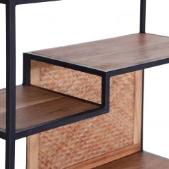 Naturoo Regal Valenton - Akazie massiv / Metall - Akazie / Schwarz -Wohnzimmermöbel boutique en ligne 1000239515 210108 13391900119 DETAILS P000000001000239515