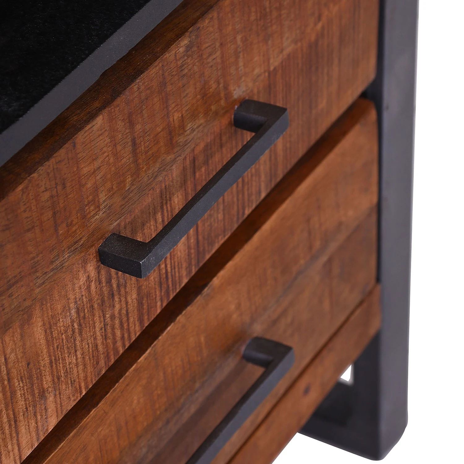 Red Living Regal Thiery - Mango massiv / Metall - Mango Braun / Anthrazit 2 Red Living Regal Thiery - Mango massiv / Metall - Mango Braun / Anthrazit – Bild 2