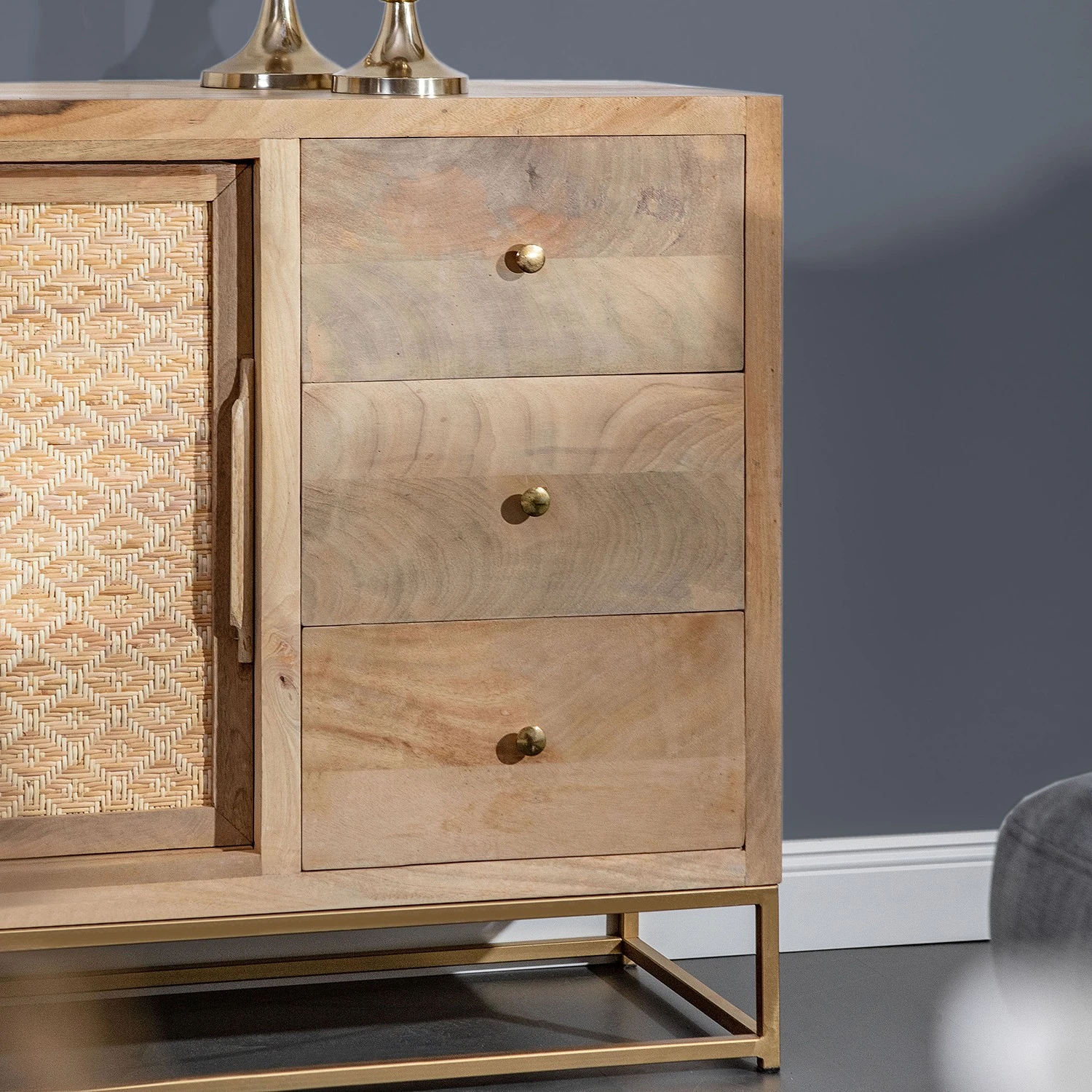 Naturoo Sideboard Rumilly - Rattangeflecht / Mango massiv 6 Naturoo Sideboard Rumilly - Rattangeflecht / Mango massiv – Bild 6