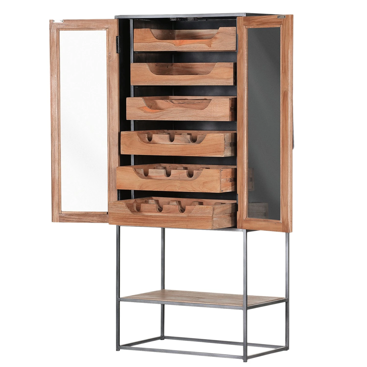 Red Living Barschrank Viessoix - Teak massiv & Akazie massiv / Eisen - Teak / Anthrazit 5 Red Living Barschrank Viessoix - Teak massiv & Akazie massiv / Eisen - Teak / Anthrazit – Bild 5