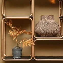 Red Living Wandregal Oissel I - Akazie massiv / Metall - Akazie Schwarz / Gold -Wohnzimmermöbel boutique en ligne 1000240796 210113 13360000006 DETAILS P000000001000240796