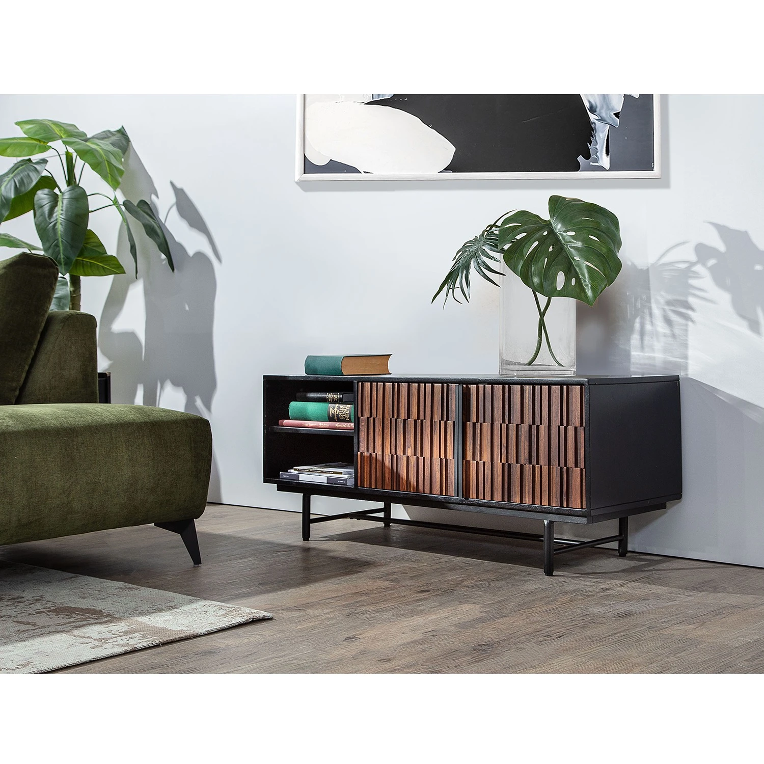 Red Living TV-Lowboard Sanvic - Sheesham / Akazie massiv - Sheesham / Anthrazit 2 Red Living TV-Lowboard Sanvic - Sheesham / Akazie massiv - Sheesham / Anthrazit – Bild 2