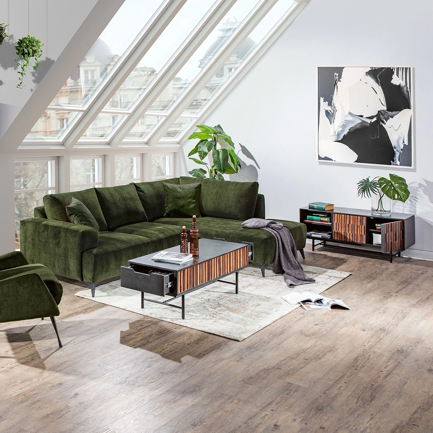 Red Living TV-Lowboard Sanvic - Sheesham / Akazie massiv - Sheesham / Anthrazit 3 Red Living TV-Lowboard Sanvic - Sheesham / Akazie massiv - Sheesham / Anthrazit – Bild 3