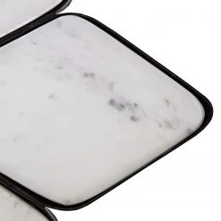 Red Living Beistelltisch Carling - Marmor / Metall - Marmor Weiß / Schwarz -Wohnzimmermöbel boutique en ligne 1000240819 210113 13392000102 DETAILS P000000001000240819