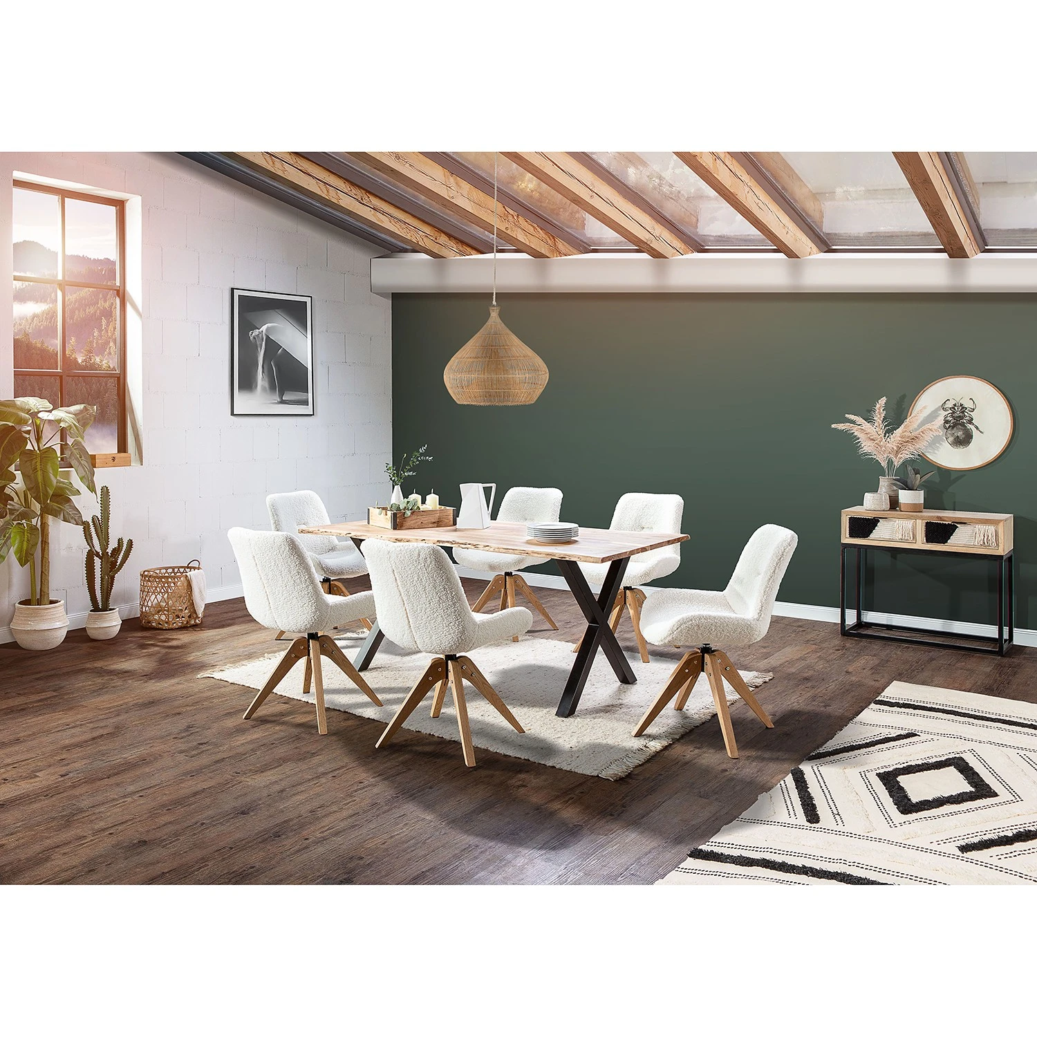 Naturoo Konsolentisch Soyans - Mango teilmassiv / Metall - Beige / Schwarz 3 Naturoo Konsolentisch Soyans - Mango teilmassiv / Metall - Beige / Schwarz – Bild 3