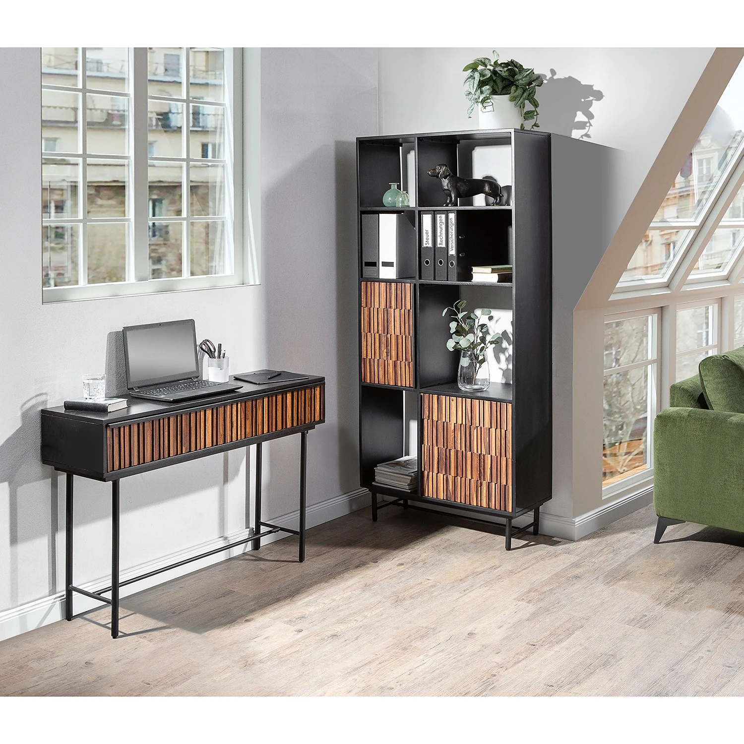 Red Living Regal Sanvic - Sheesham / Akazie massiv - Sheesham / Anthrazit 2 Red Living Regal Sanvic - Sheesham / Akazie massiv - Sheesham / Anthrazit – Bild 2