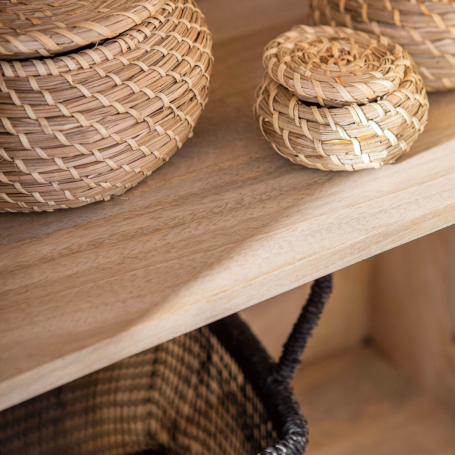 Naturoo Highboard Soyans - Mango teilmassiv / Metall - Beige / Schwarz 9 Naturoo Highboard Soyans - Mango teilmassiv / Metall - Beige / Schwarz – Bild 9