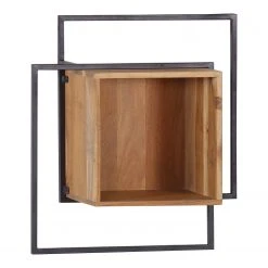 Red Living Wandregal Fenay - Akazie massiv / Metall - Akazie / Schwarz