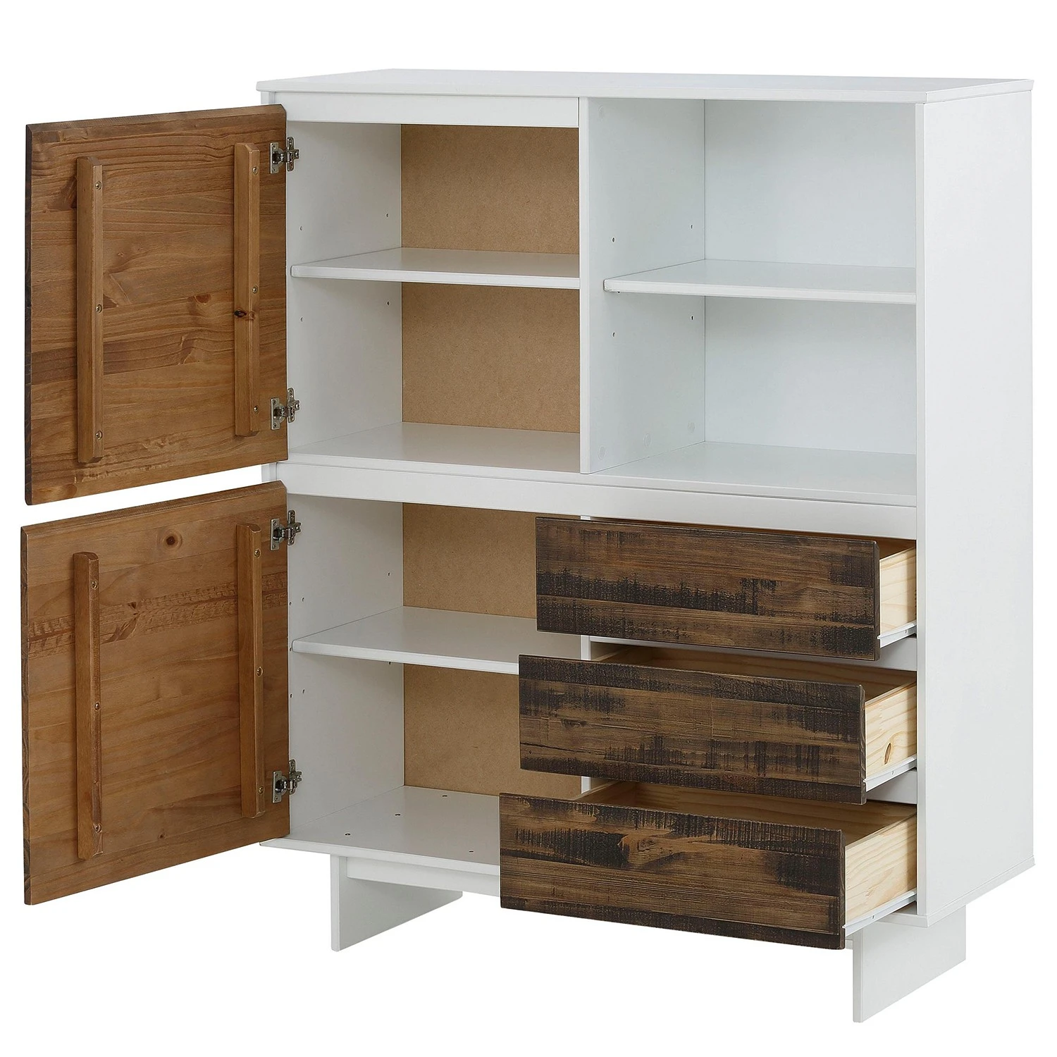 Loftscape Kommode Marnac II - Kiefer teilmassiv - Kiefer / Weiß 2 Loftscape Kommode Marnac II - Kiefer teilmassiv - Kiefer / Weiß – Bild 2