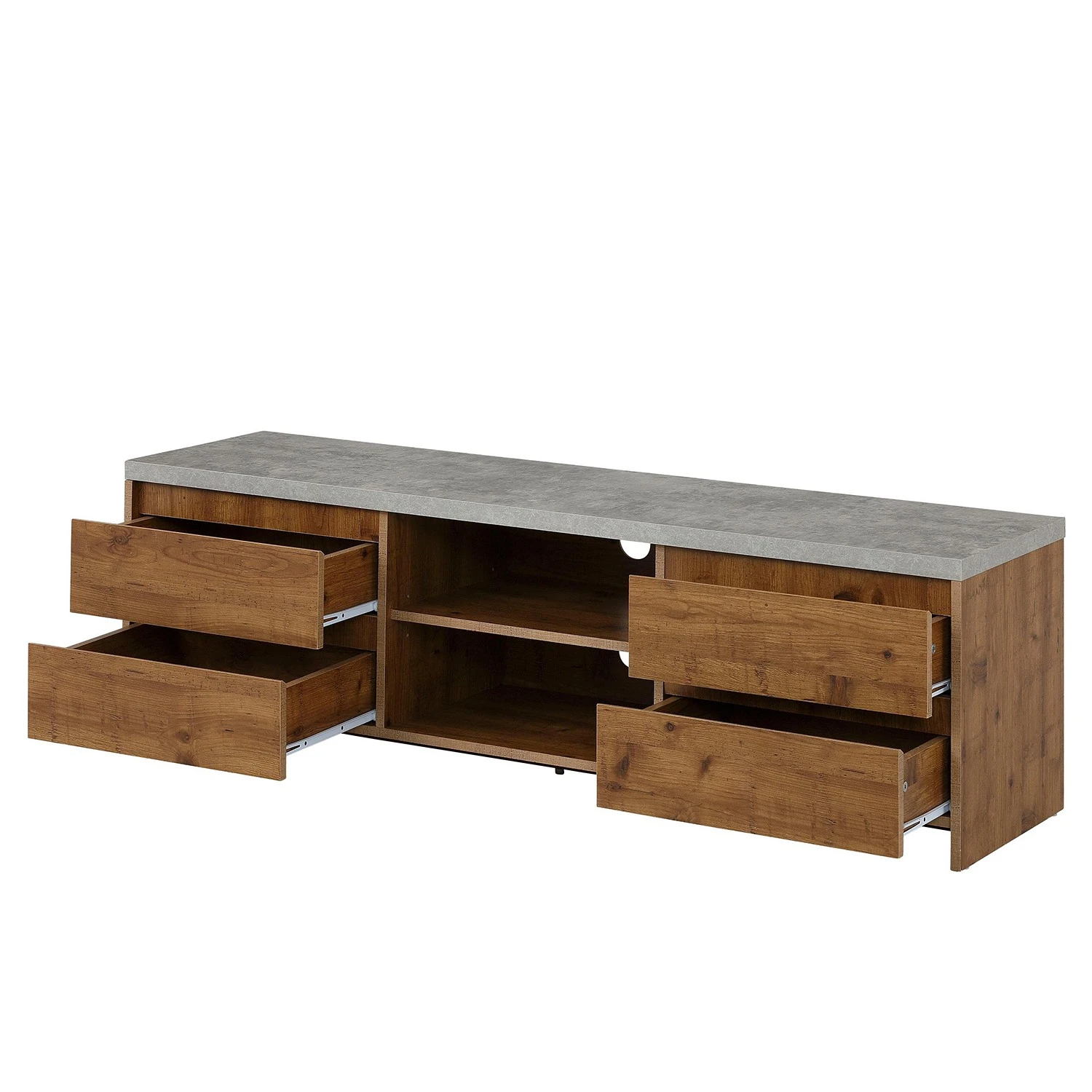 Red Living TV-Lowboard Routot - Braun / Beton Dekor 2 Red Living TV-Lowboard Routot - Braun / Beton Dekor – Bild 2