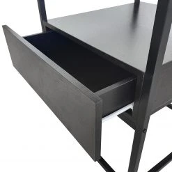 Loftscape Beistelltisch Dorsey - Glas / Metall - Schwarz / Bambus Schwarz -Wohnzimmermöbel boutique en ligne 1000241537 220420 055 DETAILS P000000001000241537